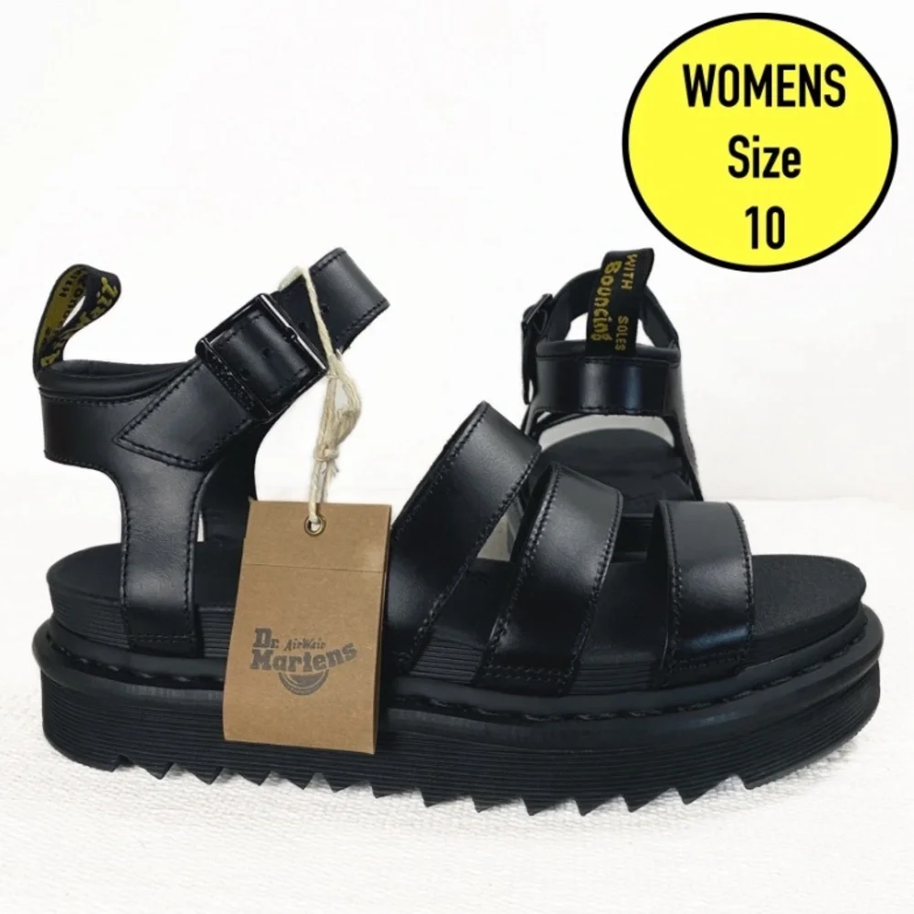 NIB Dr. Martens Blaire Hydro Sandals Black Chunky Strappy Y2K style size 10